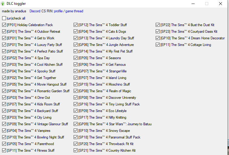 Симс 4 dlc toggle как использовать